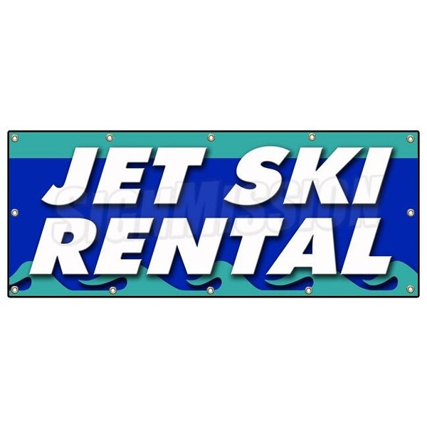 Signmission JET SKI RENTAL BANNER SIGN boat skiing wave runner kayak canoe rent B-120 Jet Ski Rental - main